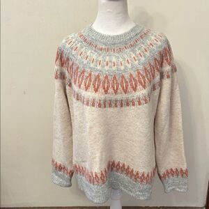 Evolution by Cyrus cream gray mauve long sleeve sweater Size XL EUC